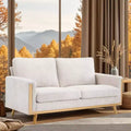 VINGLI 68' W Comfortable Mid Century Loveseat, Two Seater Sofa with Spring Support &amp; Solid Wood Frame, Corduroy Fabric Small Couch