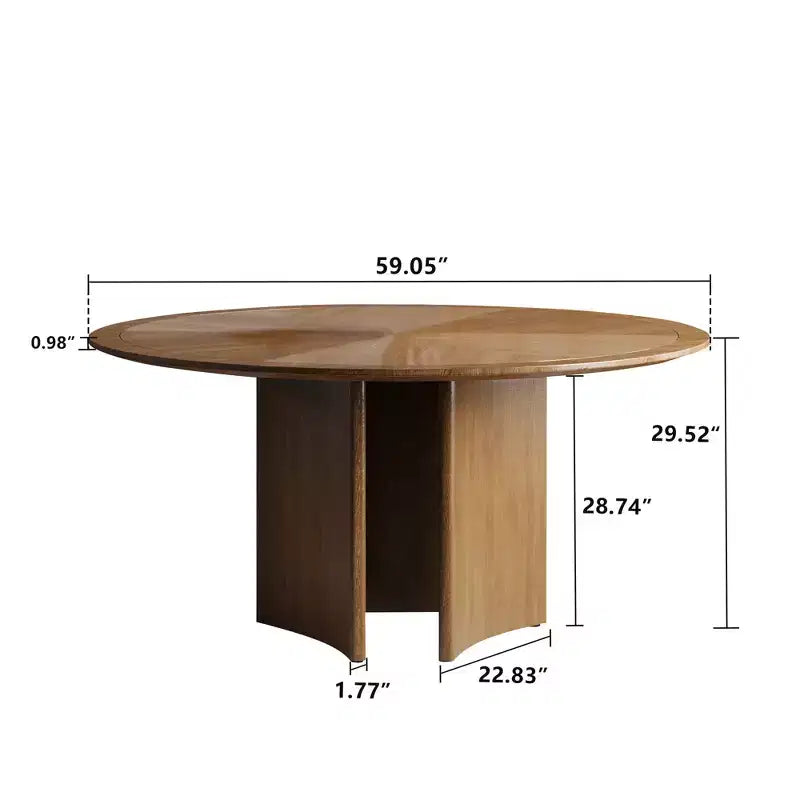 Table à manger ronde de 150 cm Table de cuisine pour 6 personnes Bureau circulaire moderne du milieu du siècle pour salle à manger