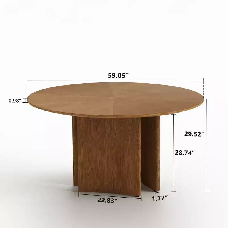 Table à manger ronde de 150 cm Table de cuisine pour 6 personnes Bureau circulaire moderne du milieu du siècle pour salle à manger
