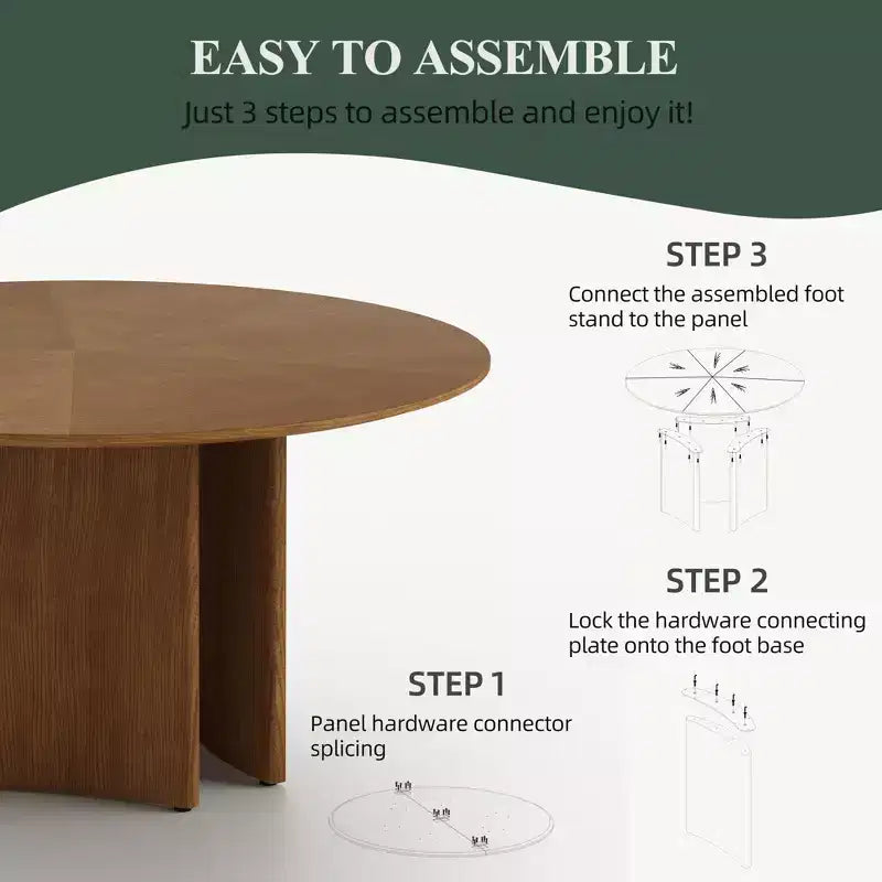 Table à manger ronde de 150 cm Table de cuisine pour 6 personnes Bureau circulaire moderne du milieu du siècle pour salle à manger