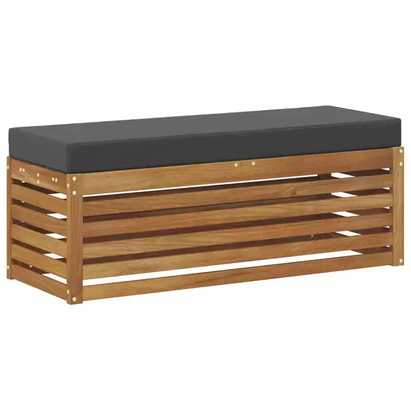 vidaXL Stool Bench Natural and Anthracite 45.28 x 16.93 x 14.57 in