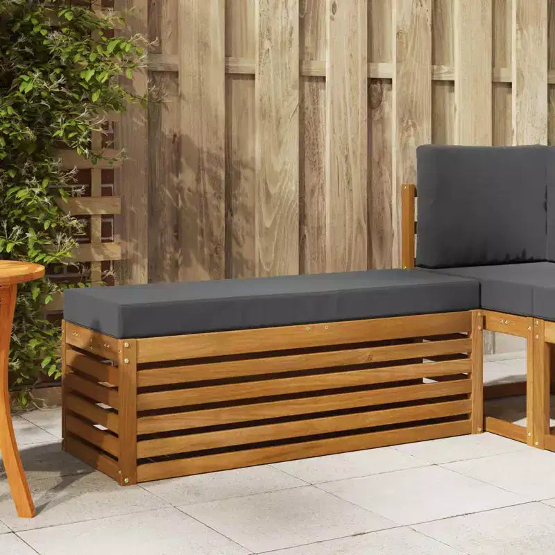 Banc Tabouret Naturel et Anthracite 115 x 43 x 37 cm