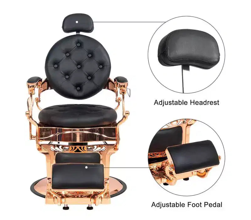 Fauteuil de barbier inclinable hydraulique robuste de style vintage