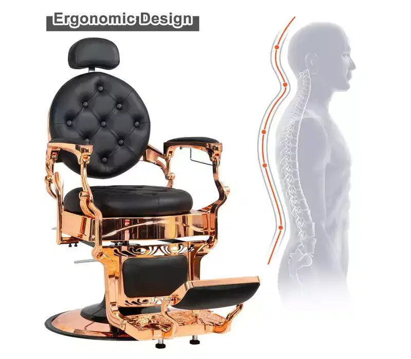 Fauteuil de barbier inclinable hydraulique robuste de style vintage
