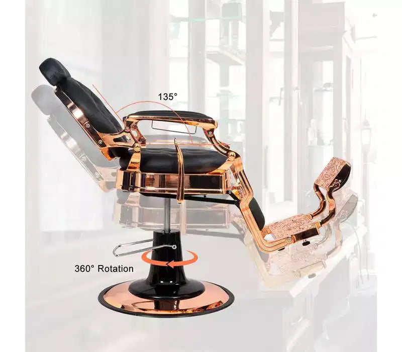 Fauteuil de barbier inclinable hydraulique robuste de style vintage
