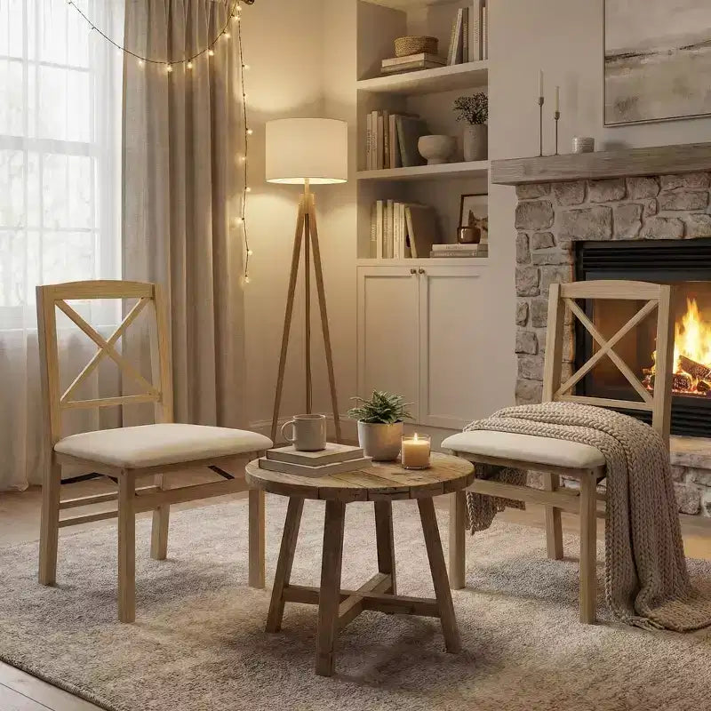 FurnitureR Folding Dining Chairs Set of 2 with Upholstered Seat, Foldable Chairs for Kitchen, Dining Room, Small Space, Space Saving Accent Chairs