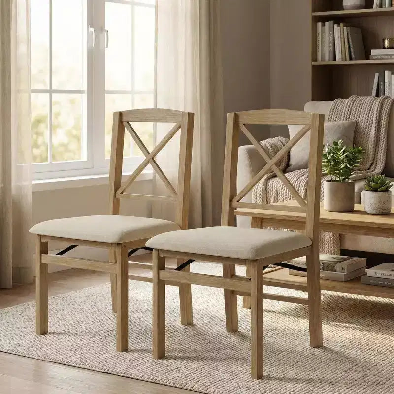 Chaises Pliantes de Salle à Manger Lot de 2 avec Assise Rembourrée, Chaises Pliantes pour Cuisine, Salle à Manger, Petit Espace, Chaises d'Appoint Gain de Place