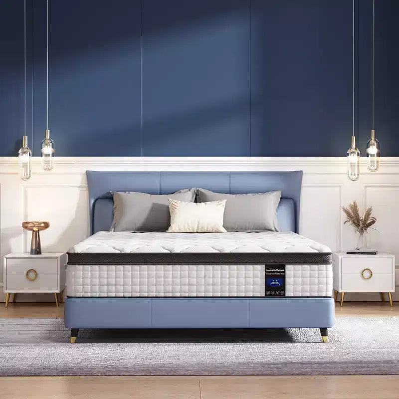 Kescas Premium 12 inch Medium Firm Hybrid Mattress - Compatible with Platform Bed, Box Spring, or Slat Base