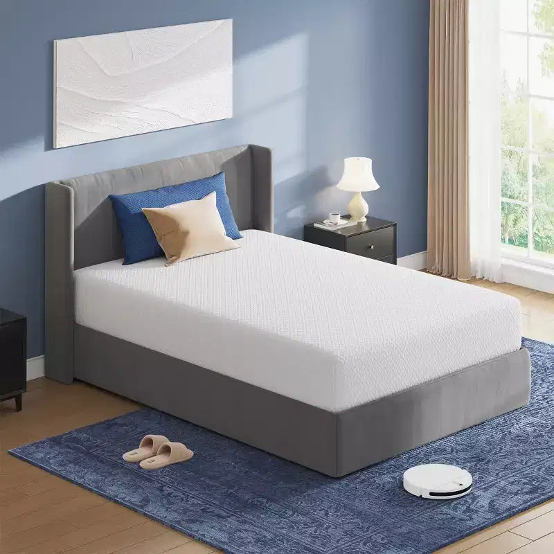 Matelas en mousse à mémoire de forme rafraîchissante de 6 pouces pour adulte, mousse de soutien au charbon de bambou, fermeté moyenne