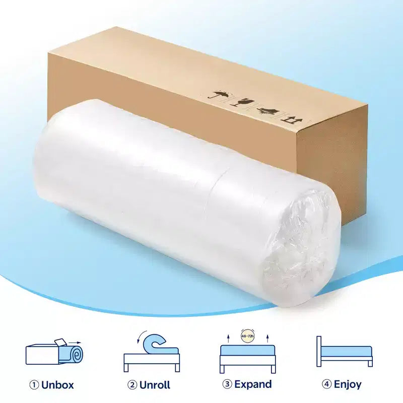 Matelas en mousse à mémoire de forme rafraîchissante de 6 pouces pour adulte, mousse de soutien au charbon de bambou, fermeté moyenne