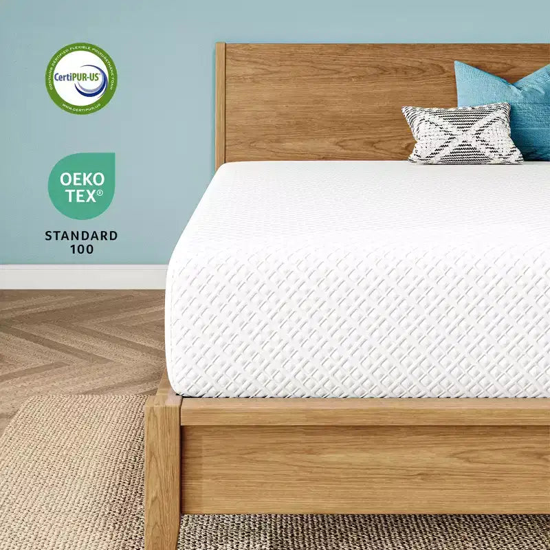 Matelas en mousse à mémoire de forme rafraîchissante de 6 pouces pour adulte, mousse de soutien au charbon de bambou, fermeté moyenne