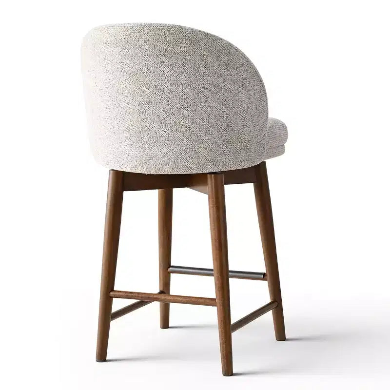 Lot de 2 tabourets de comptoir pivotants modernes avec assise rembourrée, chaises de bar ou d'îlot de cuisine pivotantes à 360° avec pieds en bois massif