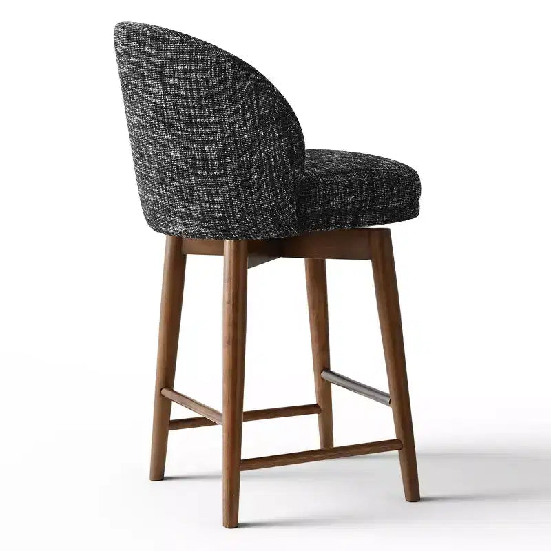 Lot de 2 tabourets de comptoir pivotants modernes avec assise rembourrée, chaises de bar ou d'îlot de cuisine pivotantes à 360° avec pieds en bois massif