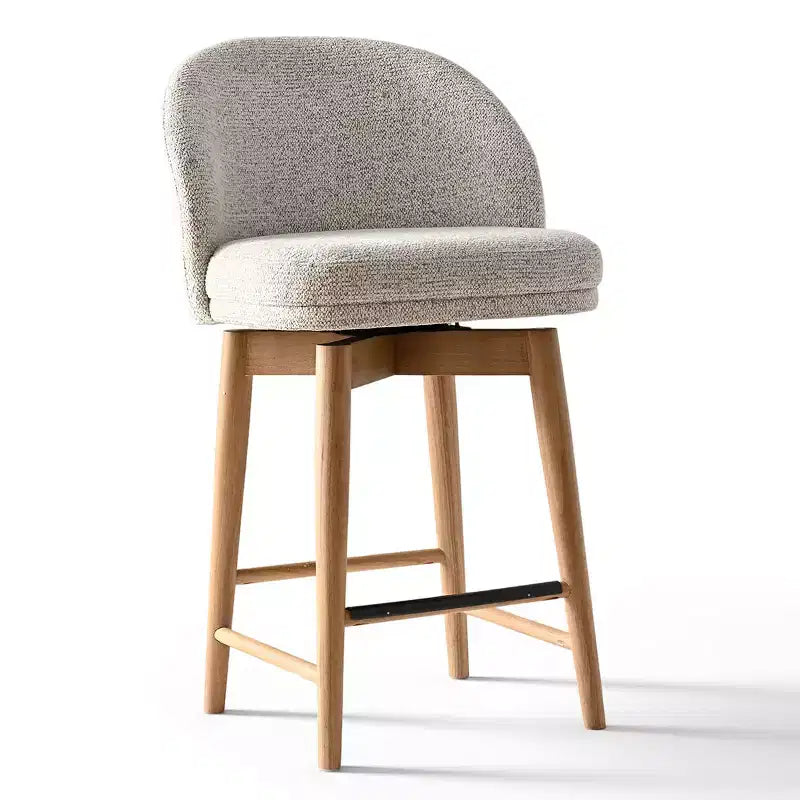 Lot de 2 tabourets de comptoir pivotants modernes avec assise rembourrée, chaises de bar ou d'îlot de cuisine pivotantes à 360° avec pieds en bois massif