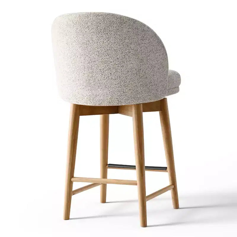 Lot de 2 tabourets de comptoir pivotants modernes avec assise rembourrée, chaises de bar ou d'îlot de cuisine pivotantes à 360° avec pieds en bois massif