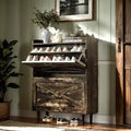Karl Home 2 Flip 1 Barrier Barn Door Shoe Cabinet Melamine Embossed 31.6In Black Oak
